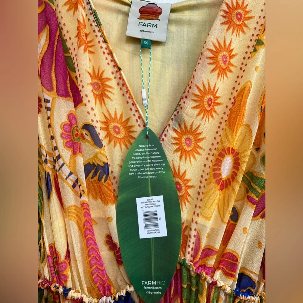 FARM Rio Yellow Rio Tapestry Maxi Dress - Picture 4 of 4